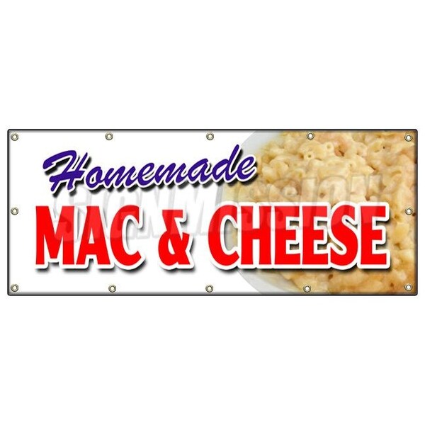 Signmission HOMEMADE MAC & CHEESE BANNER SIGN take carry out food macaroni eat best B-120 Homemade Mac & Cheese - main